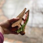 Quick and easy lunch inspo—

2 slices of rye bread + Dijon mustard + chicken bre…
